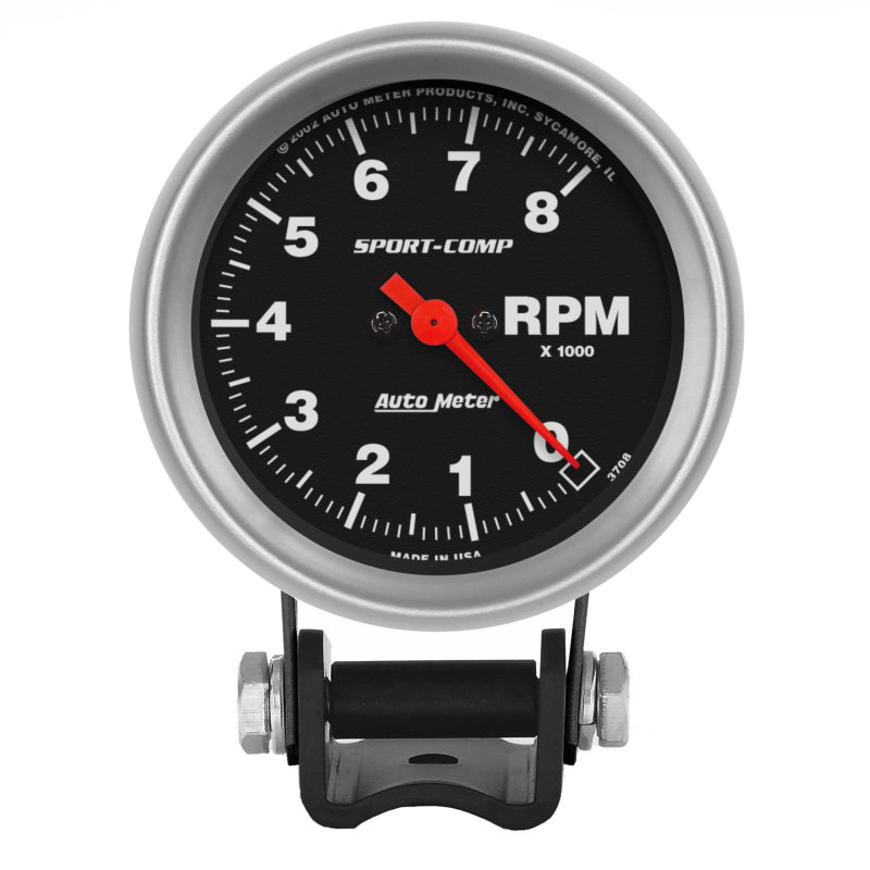 Autometer Standard 2-5/8in 8,000 RPM Pedestal Mount Tachometer Sport Comp Gauges AutoMeter