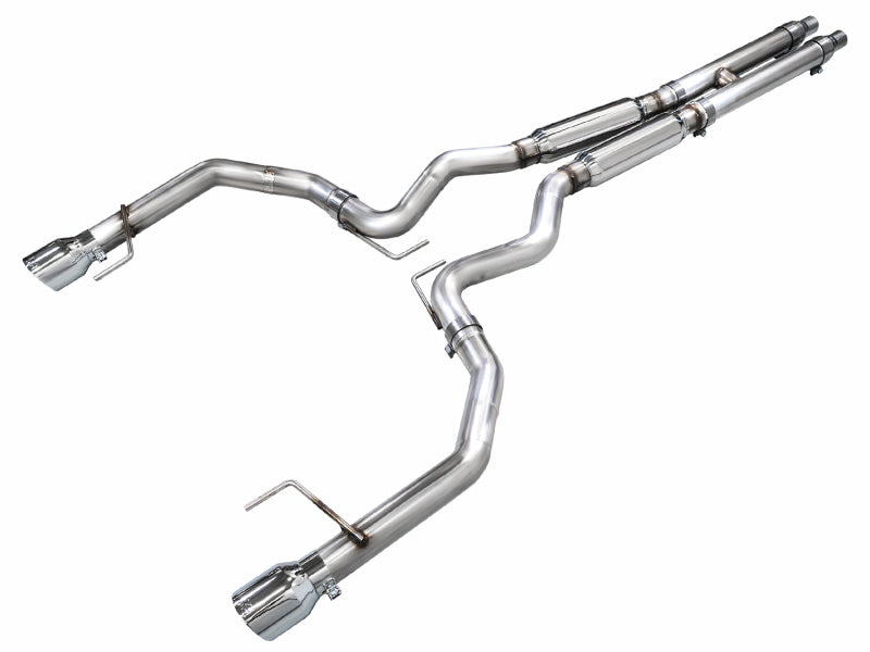 AWE 2024 Ford Mustang GT Fastback S650 RWD Track Edition Catback Exhaust w/ Dual Chrome Silver Tips Catback AWE Tuning