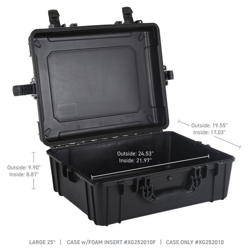 Go Rhino XVenture Gear Hard Case - Large 25in. / Lockable / IP67 / Automatic Air Valve - Tex. Black Cargo Boxes & Bags Go Rhino