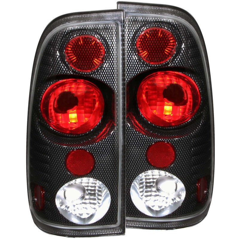 ANZO 1997-2003 Ford F-150 Taillights Carbon Tail Lights ANZO