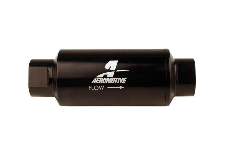 Aeromotive In-Line Filter 10AN 10 Micron Microglass Element Bright-Dip Black 2in OD Fuel Filters Aeromotive