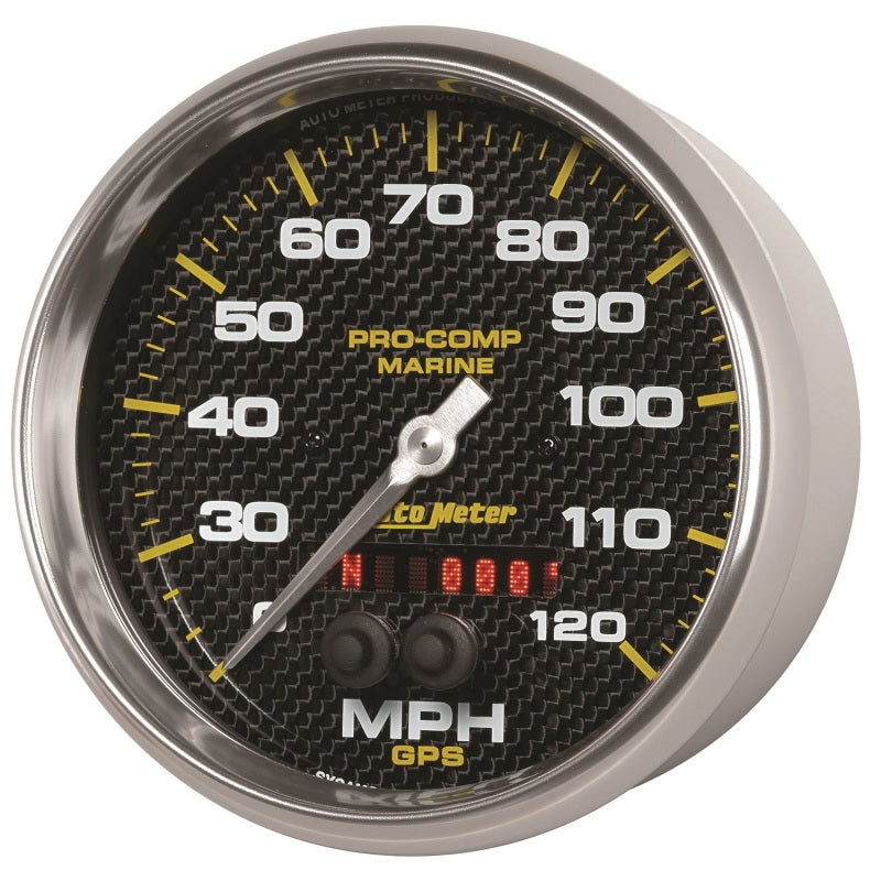 Autometer Marine Carbon Fiber 5in 120mph GPS Speedometer Gauges AutoMeter
