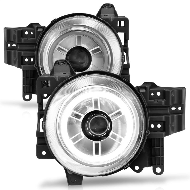 ANZO 2007-2013 Toyota Fj Cruiser Projector Headlights w/ Halo Chrome Headlights ANZO