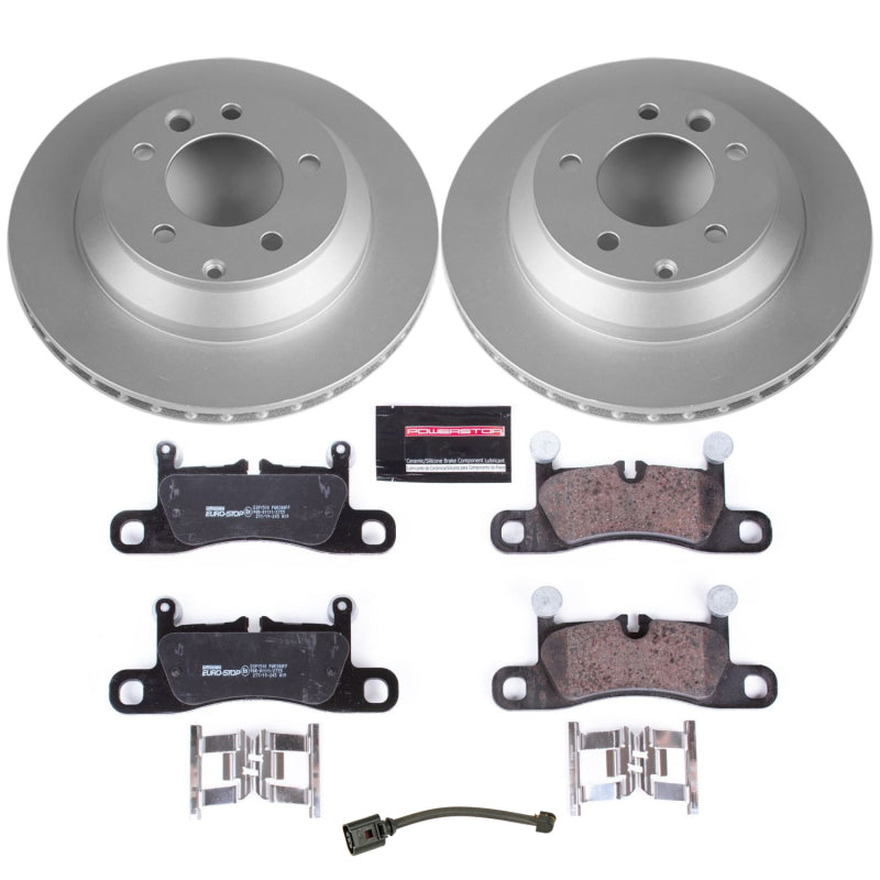 Power Stop 11-18 Porsche Cayenne Rear Euro-Stop Brake Kit Brake Kits - OE PowerStop
