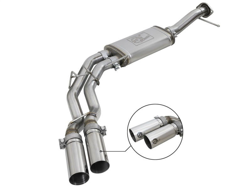 aFe Rebel Series 3in. to 2.5in. 409 SS C/B Exhaust 11-14 Ford F-150 V6-3.5L (tt) - Polished Tip Catback aFe