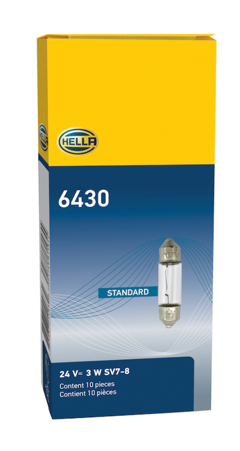 Hella Bulb 6430 24V 3W SV7-8 T2.5 8x29mm Bulbs Hella