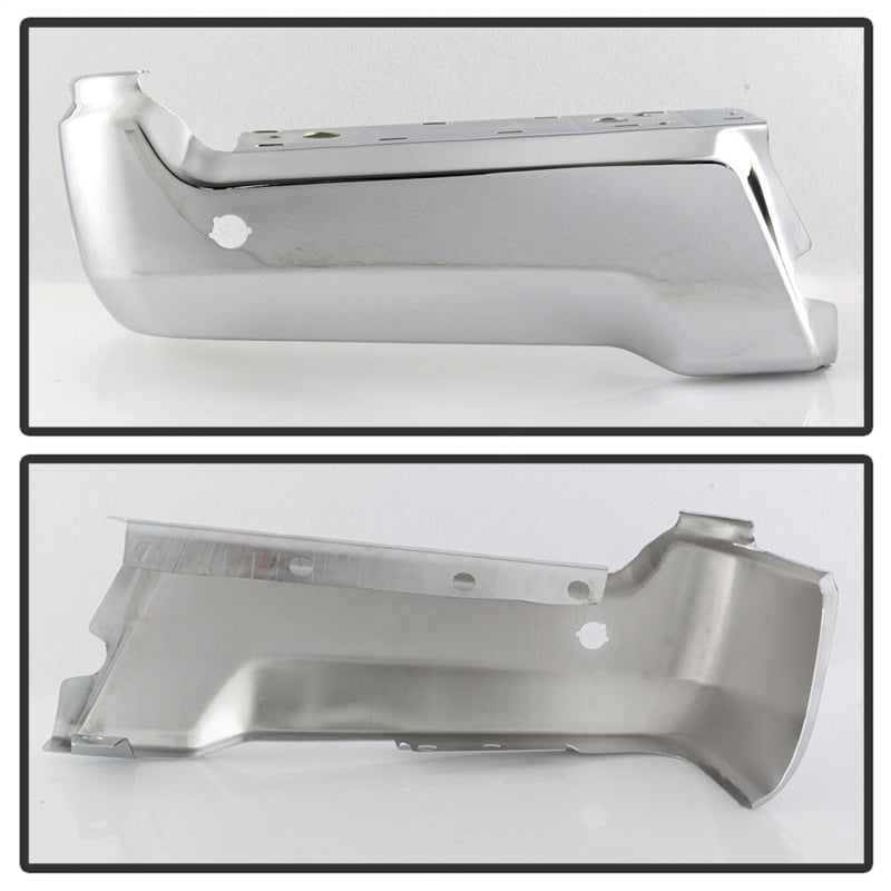 xTune 17-19 Ford F250/ F350 Rear Left Bumper Cap End w/ Sensor Hole - Chrome RB-FF25017-BEWS-L Sidemarkers & Indicators SPYDER