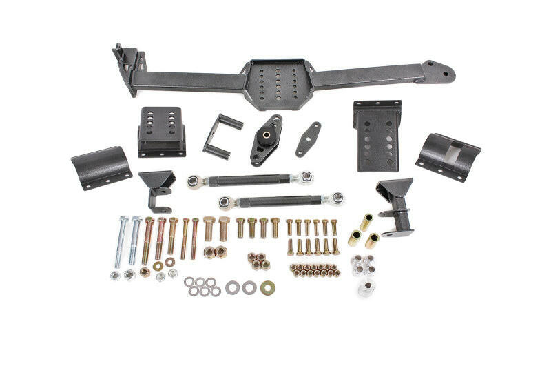 BMR 05-14 S197 Mustang Body Mount Watts Link Rod End/Poly w/ Adj. Axle Clamps - Black Hammertone Diff Braces BMR Suspension