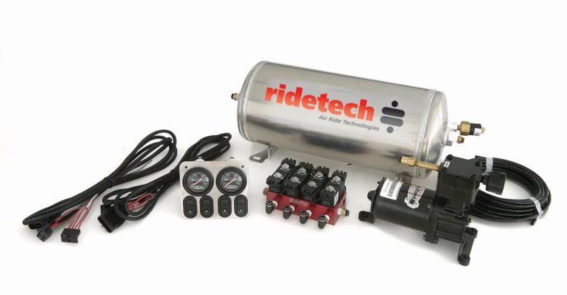 Ridetech 3 Gallon 4-Way Analog Air Ride Compressor Leveling System Air Compressor Systems Ridetech