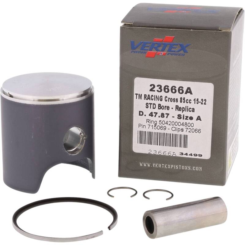 Vertex Piston 08-14 TM MX 85 85cc Cast Replica Piston Kit Piston Sets - Powersports Vertex Pistons