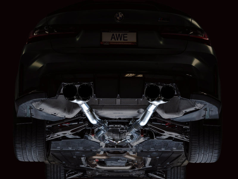 AWE Tuning Track Edition Cat-Back Exhaust for BMW G8X M3/M4 - Diamond Black Tips Catback AWE Tuning
