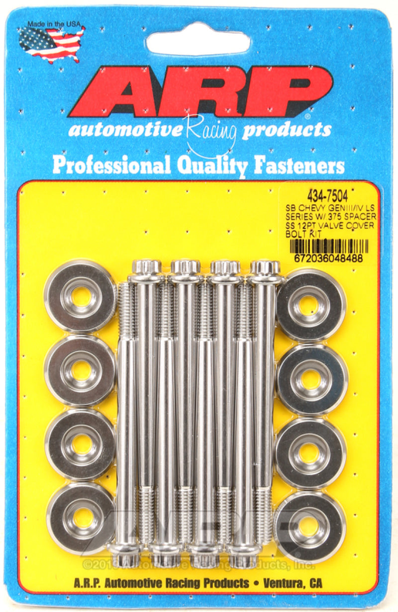 ARP SB Chevrolet Gen III/IV LS Series w/ 0.375 Spacer SS 12pt Valve Cover Bolt Kit Hardware Kits - Other ARP