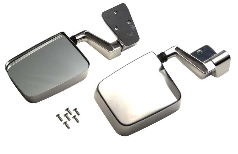 Kentrol 88-06 Jeep Wrangler YJ/TJ Mirror Kit Pair - Polished Silver Doors Kentrol