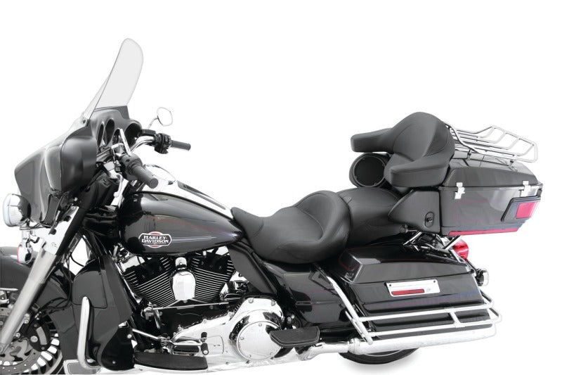 Mustang 08-21 Harley Electra Glide, Rd Glide, Rd King, Str Glide Super Touring 1PC Seat - Black One-Piece Motorcycle Seats Mustang Motorcycle
