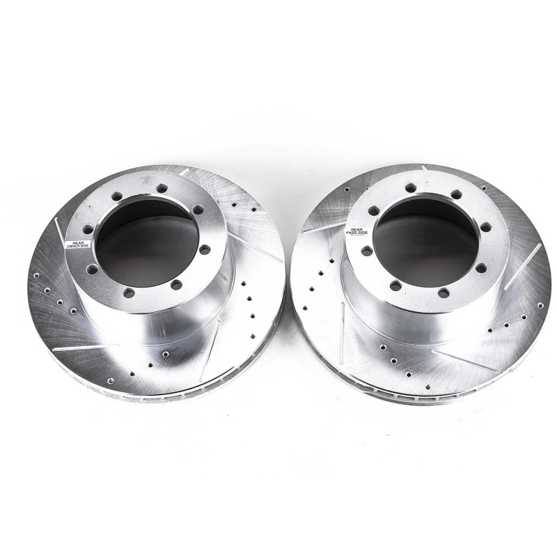 Power Stop 00-02 Ford E-450 Super Duty Rear Evolution Drilled & Slotted Rotors - Pair Brake Rotors - Slot & Drilled PowerStop