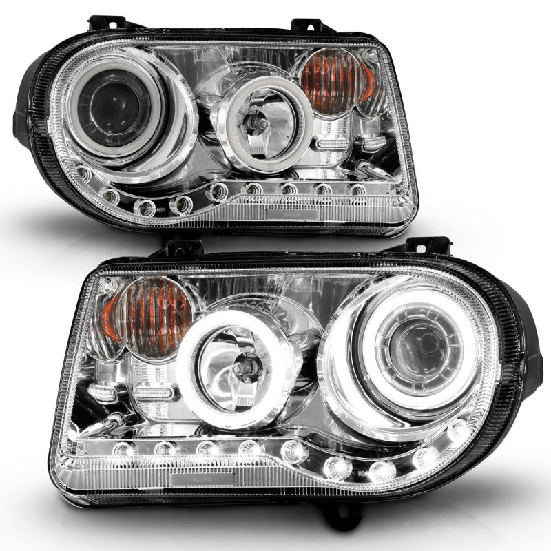 ANZO 2005-2010 Chrysler 300C Projector Headlights w/ Halo Chrome (CCFL) G2 Headlights ANZO