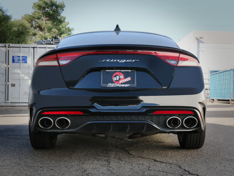 aFe Gemini XV 3in to Dual 2-1/2in 304 SS Cat-Back Exhaust w/ Cut-Out 18-21 Kia Stinger L4-2.0L (t) Catback aFe