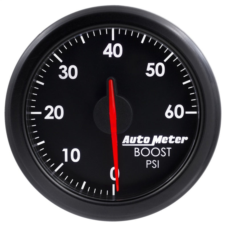 Autometer Airdrive 2-1/6in Boost Gauge 0-60 PSI - Black Gauges AutoMeter