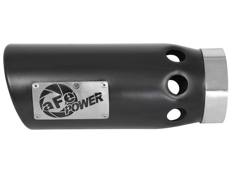 aFe Power Intercooled Tip Stainless Steel - Black 4in In x 5in Out x 12in L Clamp-On Catback aFe