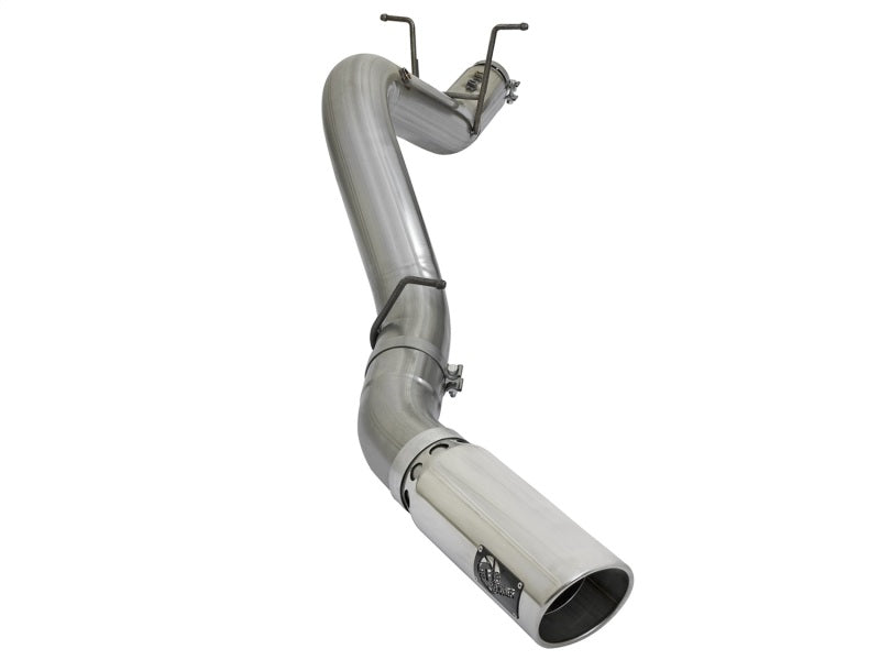 aFe LARGE BORE HD 5in 409-SS DPF-Back Exhaust w/Polished Tip 2017 GM Duramax V8-6.6L (td) L5P DPF Back aFe