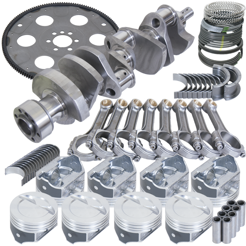 Eagle Chevy 350 1Pc 3.750in Crank 5.700in I-Beam Rod 4.000in Pistons Eagle 153 Tooth FP Bal Assembly Rotating Assemblies Eagle