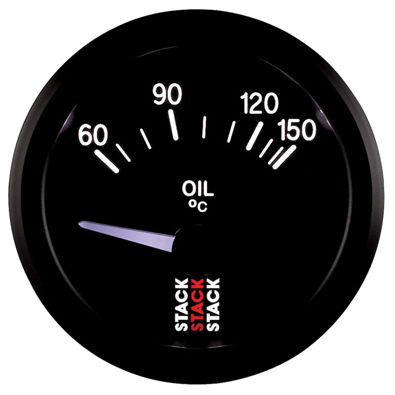 Autometer Stack 52mm 60-150 Deg C M10 Male Electric Oil Temp Gauge - Black Gauges AutoMeter