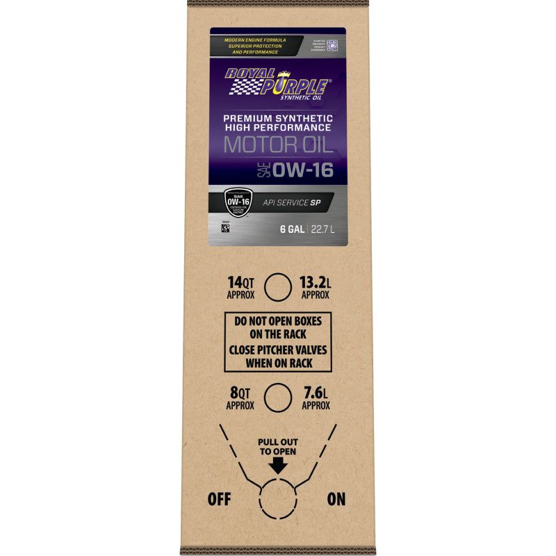 Royal Purple High Performance Ultra-Low Viscosity 0W-16 Motor Oil - 6 Gallon Bag-In-Box Motor Oils Royal Purple