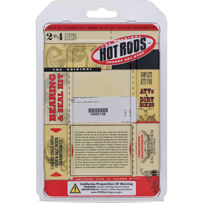 Hot Rods 18-21 Honda CRF 250 R 250cc Main Bearing & Seal Kit Bearings Hot Rods