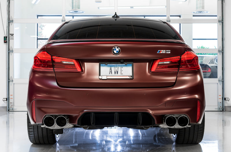 AWE Tuning 18-19 BMW M5 (F90) 4.4T AWD SwitchPath Cat-back Exhaust - Chrome Silver Tips Catback AWE Tuning