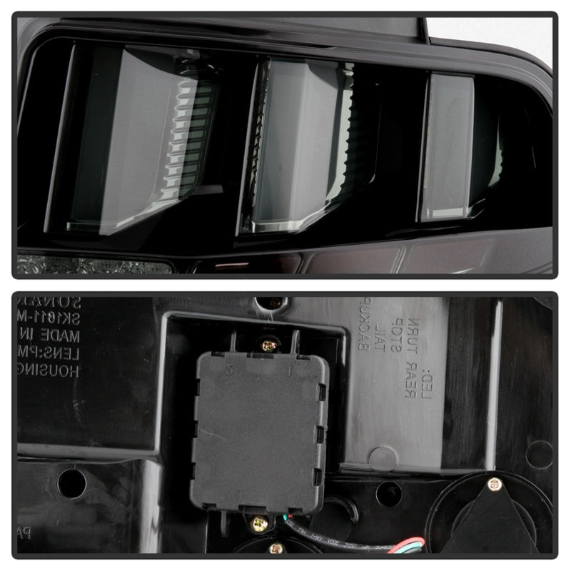 Spyder 10-12 Ford Mustang Light Bar Seq Turn Signal LED Tail Lights - Smoke ALT-YD-FM10-LED-SM Tail Lights SPYDER