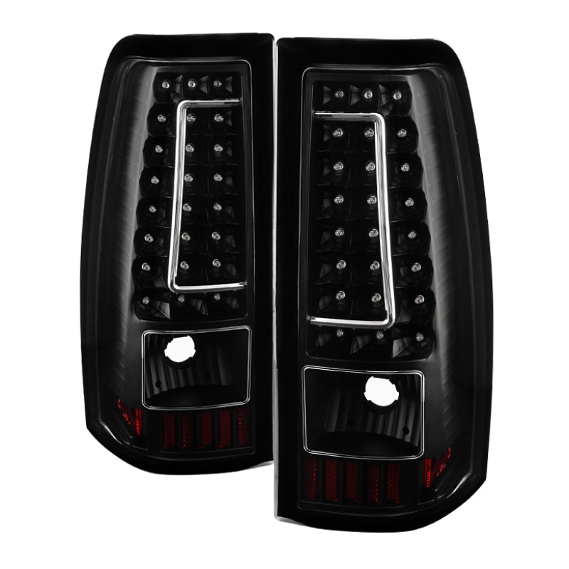 xTune Chevy Silverado 1500-2500-3500 03-06 C-Shape LED Tail Lights Black ALT-ON-CS03-G2-LED-BK Tail Lights SPYDER