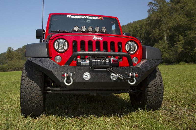 Rugged Ridge Spartan Front Bumper HCE W/Overrider 07-18 Jeep Wrangler JK Bumpers - Steel Rugged Ridge