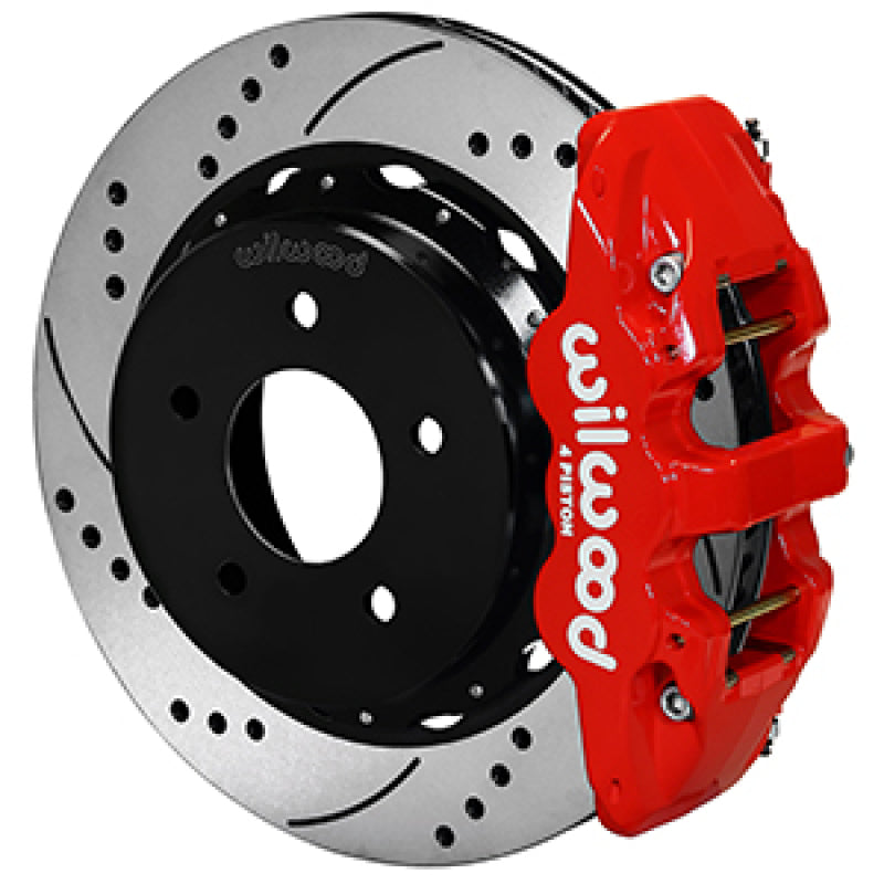 Wilwood 88-98 GM C1500 Aero4 SRP Rear Brake Kit 14in Rotor - Red Big Brake Kits Wilwood