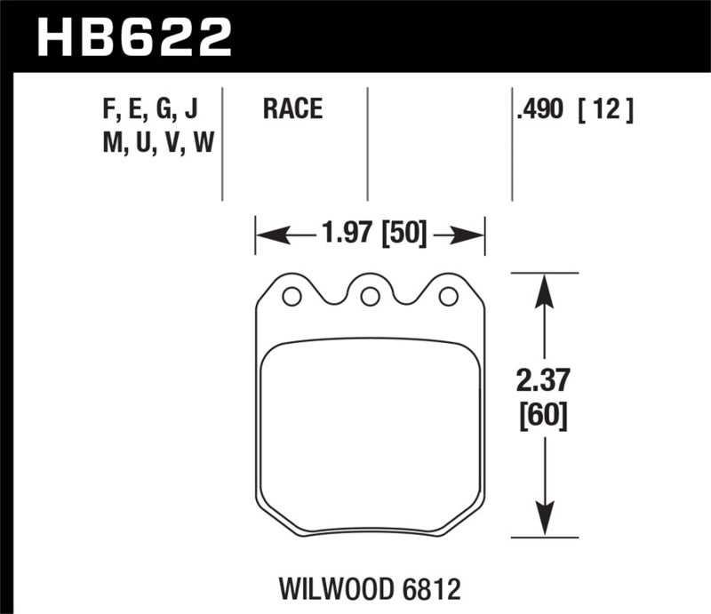Hawk Wilwood DLS 6812 DTC-70 Brake Pads Brake Pads - Racing Hawk Performance