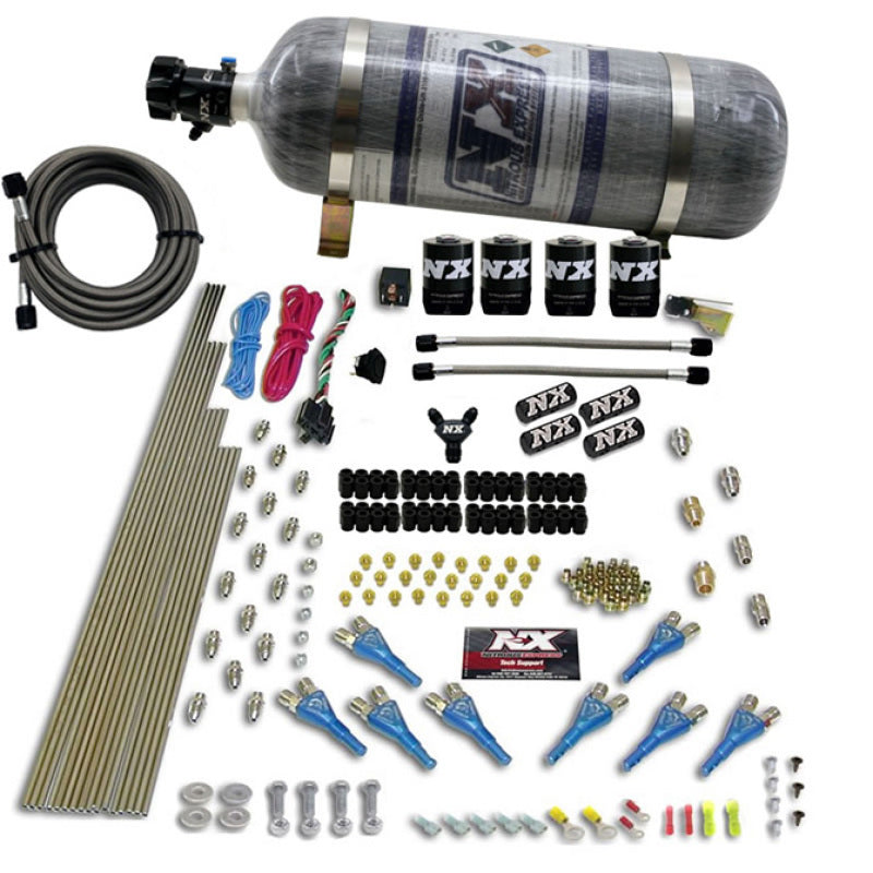 Nitrous Express 8 Cyl Shark Direct Port 4 Solenoids Nitrous Kit (200-600HP) w/Composite Bottle Nitrous Systems Nitrous Express