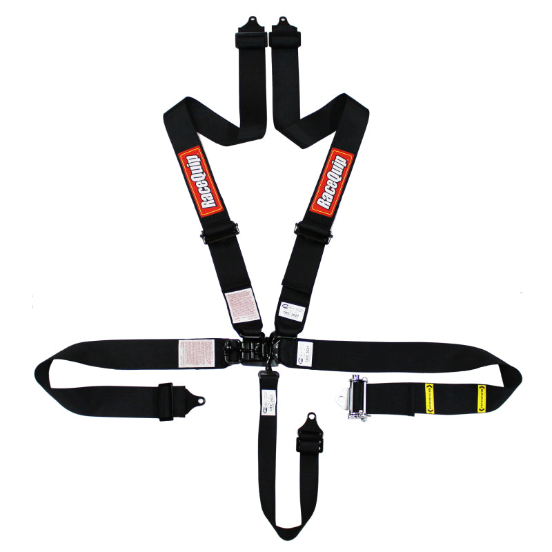 RaceQuip L & L 5pt Ratchet Harness Black Seat Belts & Harnesses Racequip