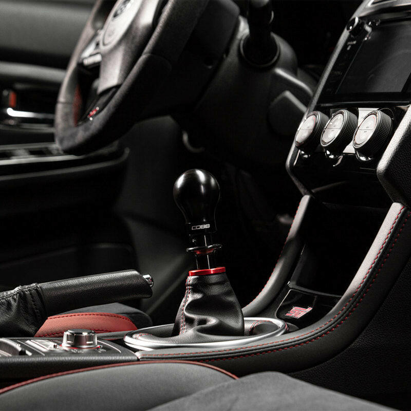 Cobb Subaru 6-Speed Weighted COBB Shift Knob - Black (Incl. Both Red + Blk Collars) Shift Knobs COBB