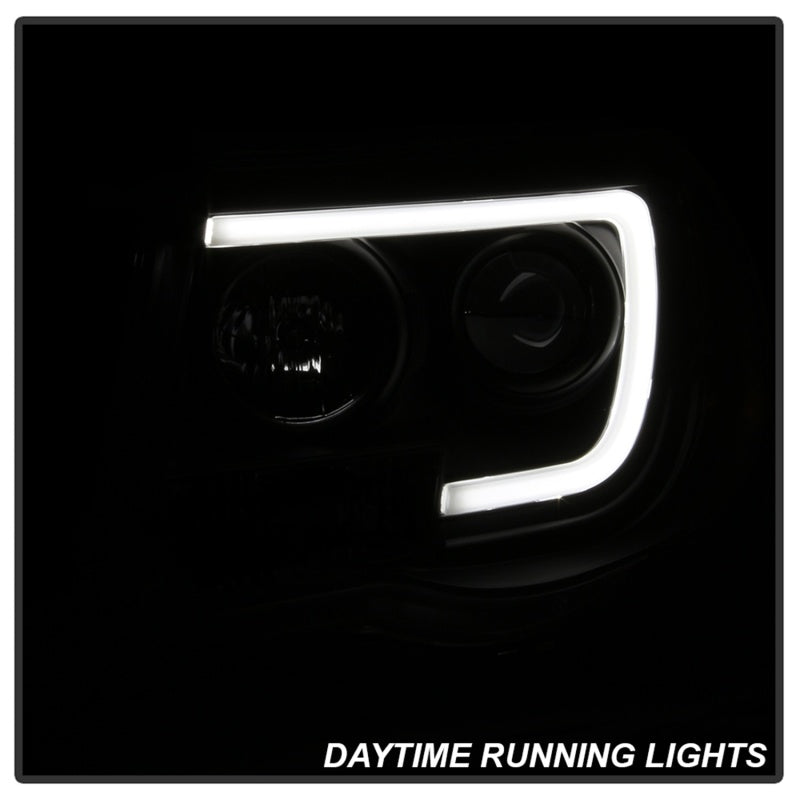 Spyder 05-11 Toyota Tacoma Ver 2 Proj Headlights - Light Bar DRL - Black Smoke PRO-YD-TT05V2-LB-BSM Headlights SPYDER
