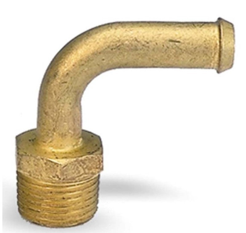 Moroso Streamline Fuel Line Fitting - 3/8in NPT to 3/8in Hose - 90 Degree - Single Fittings Moroso