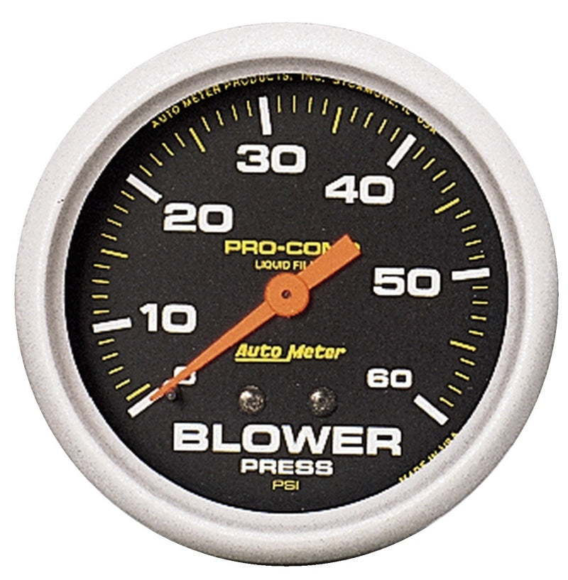 Autometer Pro-Comp 2 5/8in 0-60 PSI Liquid Filled Mech Blower Pressure Gauge Gauges AutoMeter