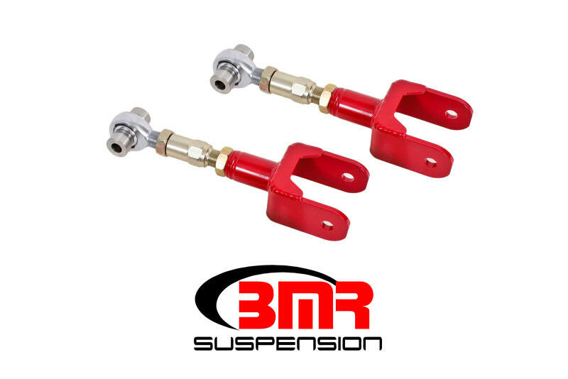 BMR 79-04 Fox Mustang Upper Control Arms On-Car Adj. Rod Ends - Red Control Arms BMR Suspension