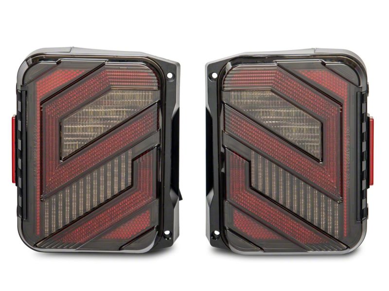 Raxiom 07-18 Jeep Wrangler JK Axial Series Trident LED Tail Lights- Blk Housing (Clear Lens) Tail Lights Raxiom
