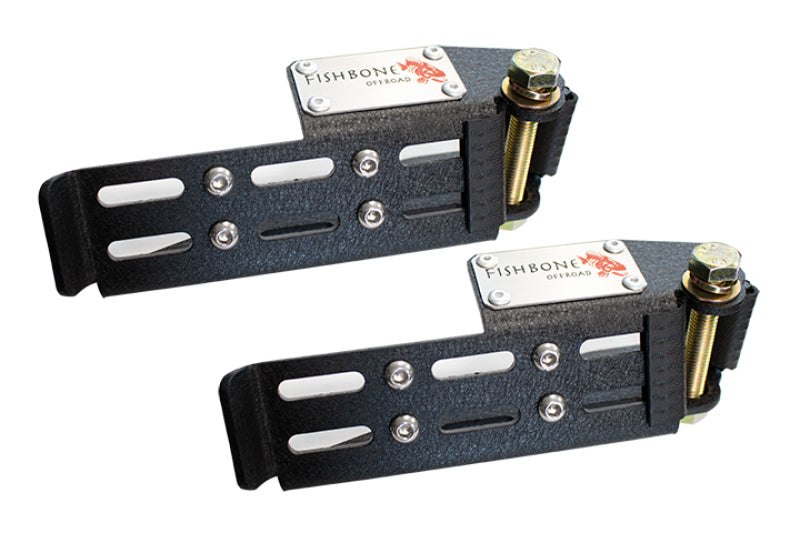 Fishbone Offroad 2007+ Jeep Wrangler/Gladiator Steel - Black Foot Peg Set Steps Fishbone Offroad