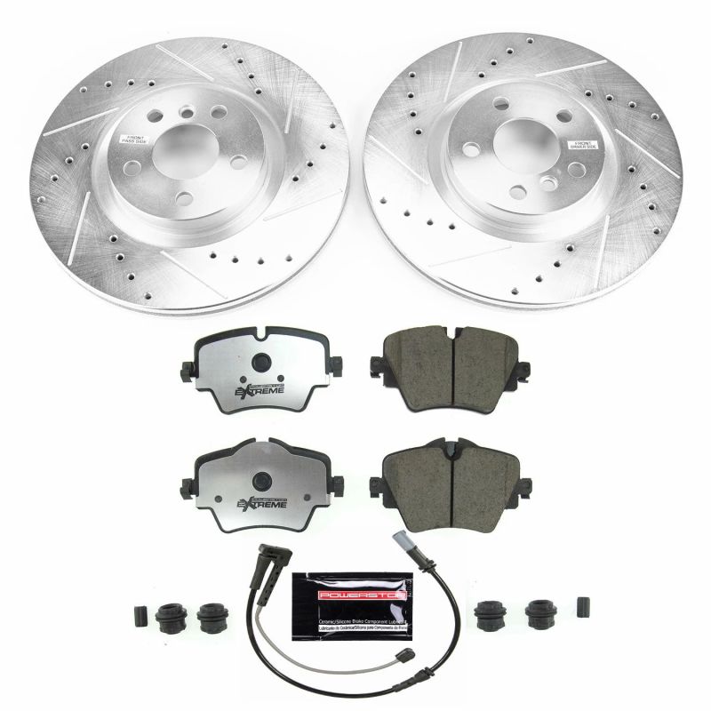 Power Stop 16-19 BMW X1 Front Z26 Street Warrior Brake Kit Brake Kits - Performance D&S PowerStop