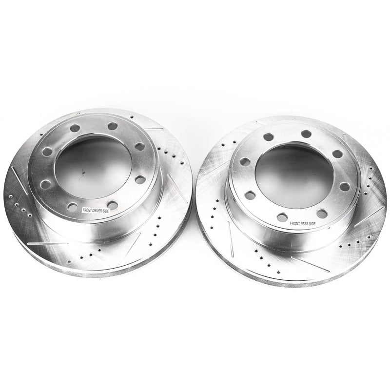 Power Stop 00-05 Ford Excursion Front Evolution Drilled & Slotted Rotors - Pair Brake Rotors - Slot & Drilled PowerStop