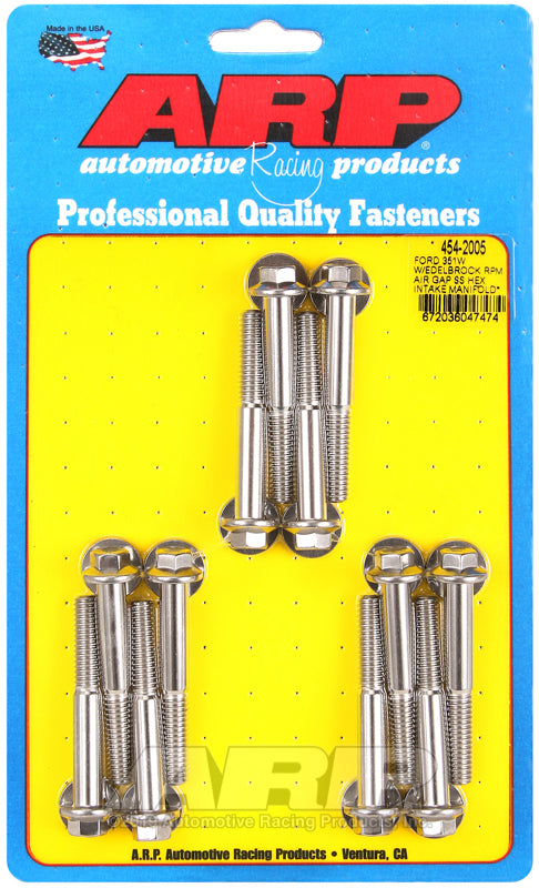 ARP Ford 351W w/Edelbrock RPM air gap hex intake manifold bolt kit Hardware Kits - Other ARP