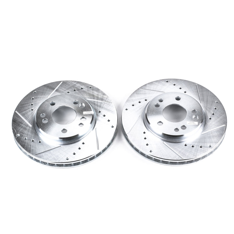Power Stop 90-93 Mercedes-Benz 300SL Front Evolution Drilled & Slotted Rotors - Pair Brake Rotors - Slot & Drilled PowerStop