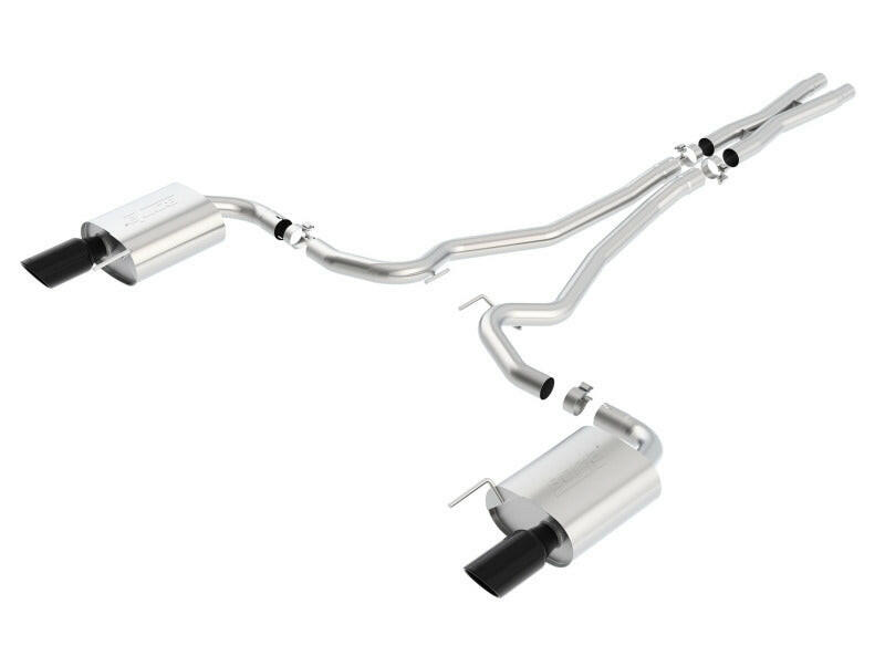 Borla S-Type Cat-Back 15-17 Ford Mustang GT 5.0L V8 MT/AT 2.5in pipe 4in tip (Black Chrome) Catback Borla
