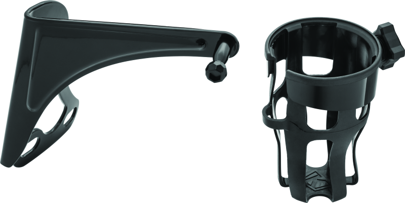 Kuryakyn Reflex Drink Holder Right Side HD Touring Passenger Mount 96-13 Gloss Black Cup Holders Kuryakyn