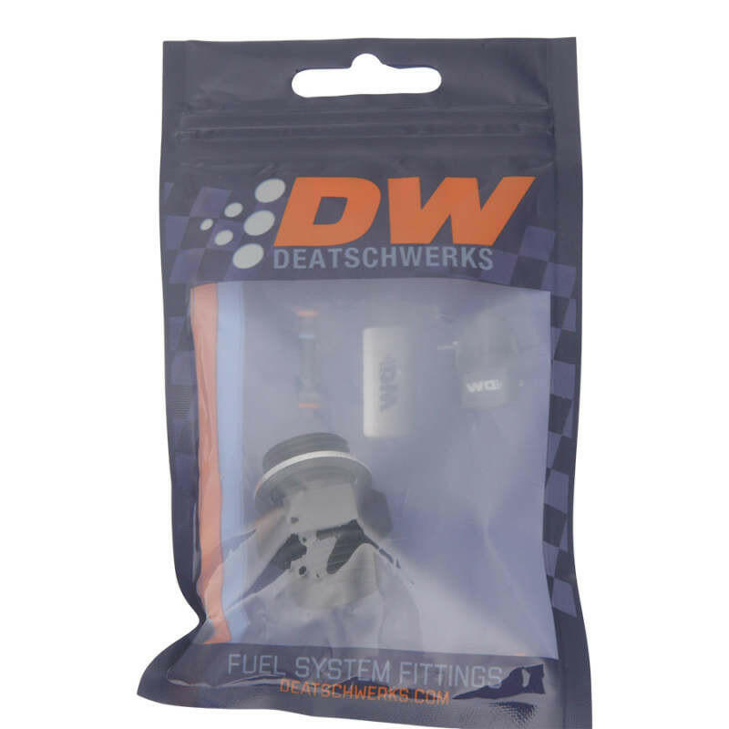 DeatschWerks 8AN ORB Male to M18 X 1.5 Metric Male (Incl O-Ring and Washer) - Anodized Matte Black Fittings DeatschWerks